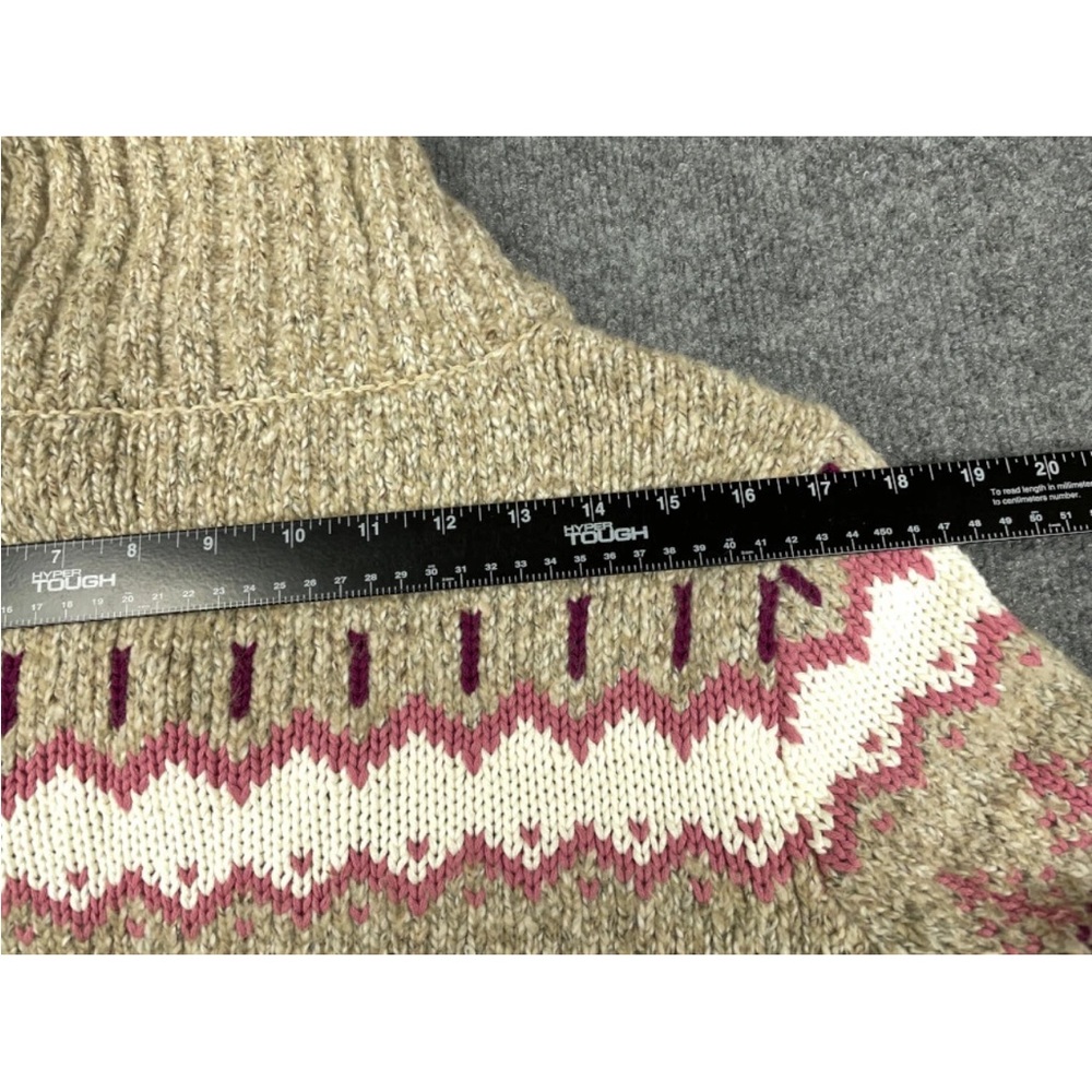 Orvis Fair Isle Tan Knit Sweater, New without tags, L - Picture 6 of 7